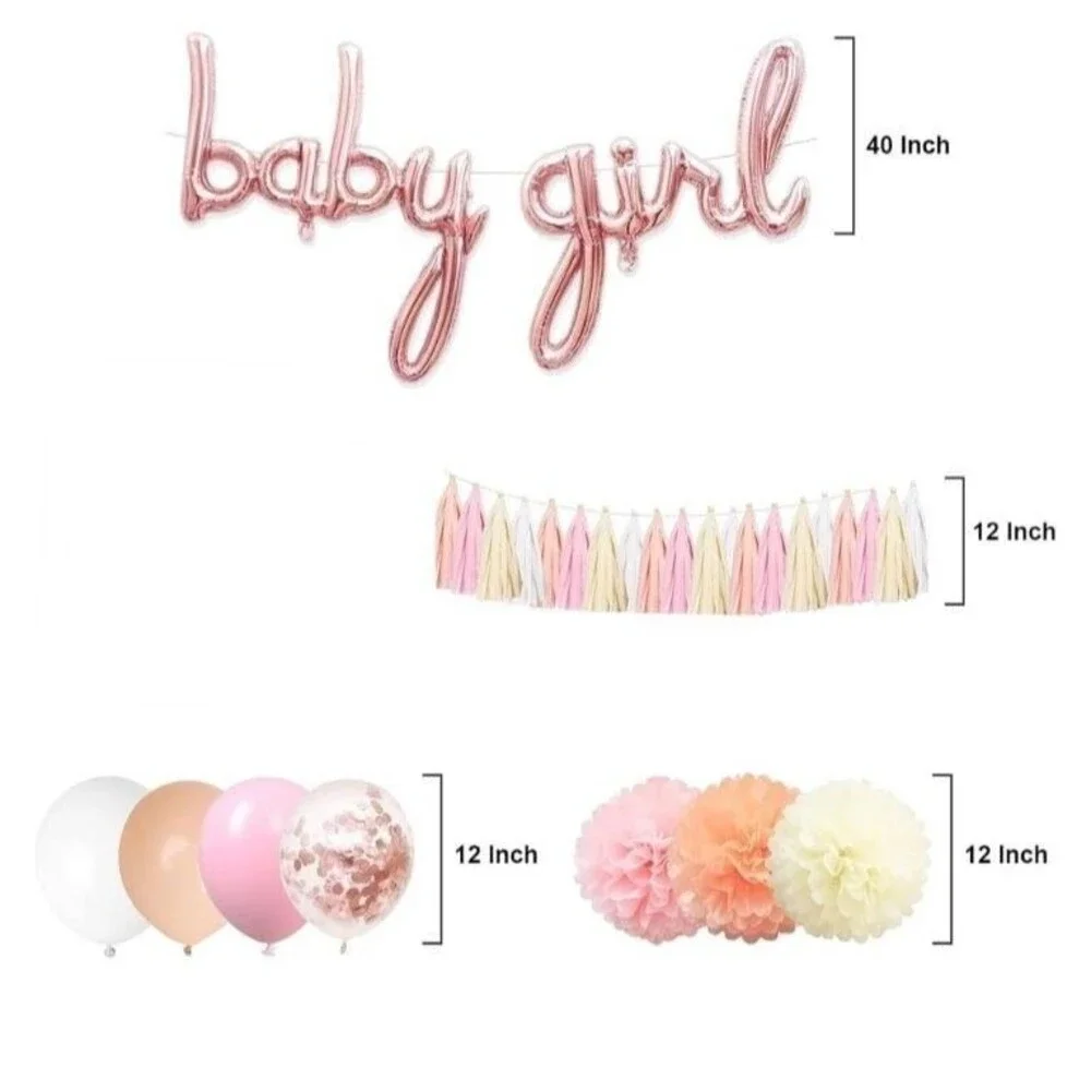 20-pc Baby Shower Decorations Girl Set